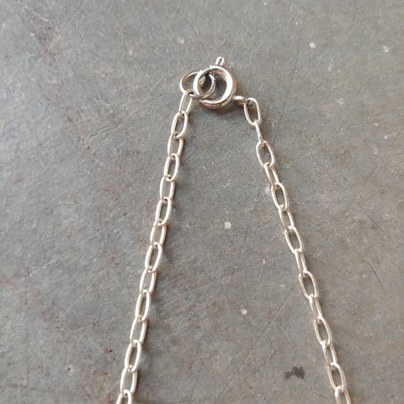 Handmade Silver and Blue Triangle Pendant Necklace - Picture 4 of 7